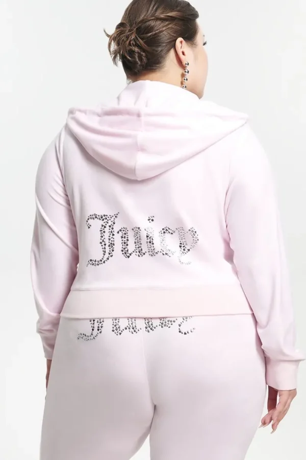 Kvinnor Juicy Couture Plus-Size Mixed Jewels Velour Hoodie