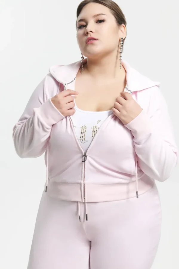 Kvinnor Juicy Couture Plus-Size Mixed Jewels Velour Hoodie