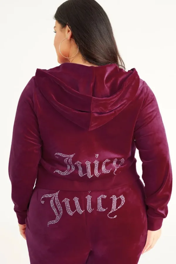 Kvinnor Juicy Couture Plus-Size Og Big Bling Velour Hoodie