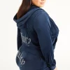 Kvinnor Juicy Couture Plus-Size Og Big Bling Velour Hoodie