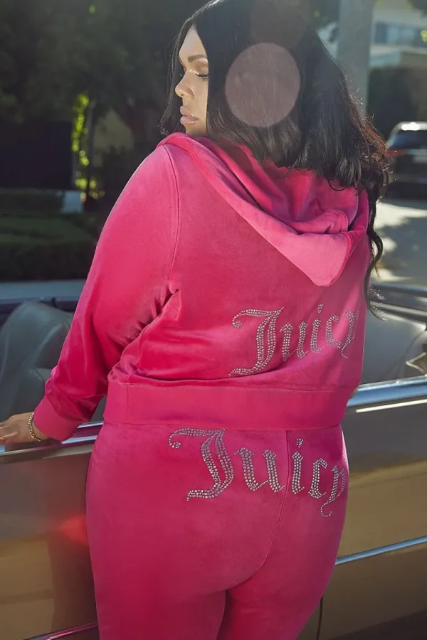 Kvinnor Juicy Couture Plus-Size Og Big Bling Velour Hoodie