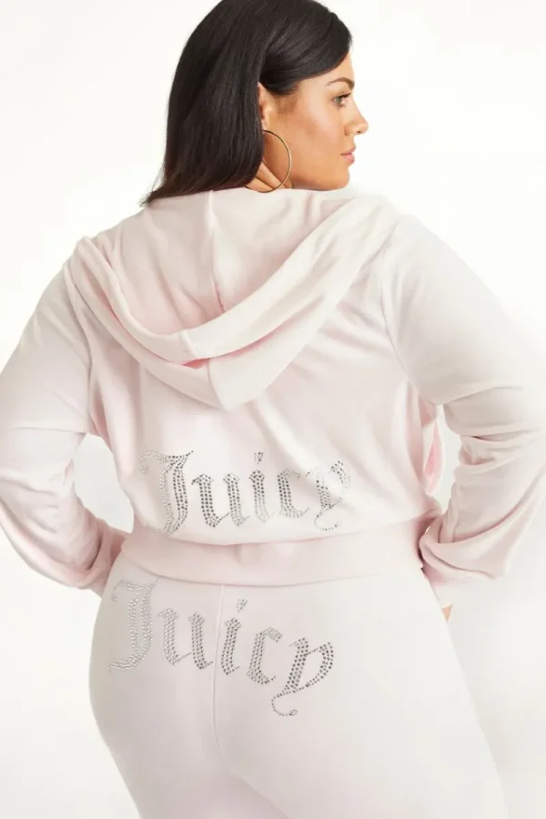 Kvinnor Juicy Couture Plus-Size Og Big Bling Velour Hoodie