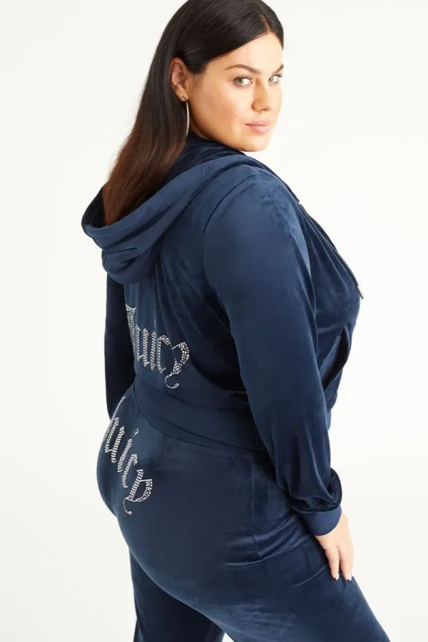 Kvinnor Juicy Couture Plus-Size Og Big Bling Velour Hoodie