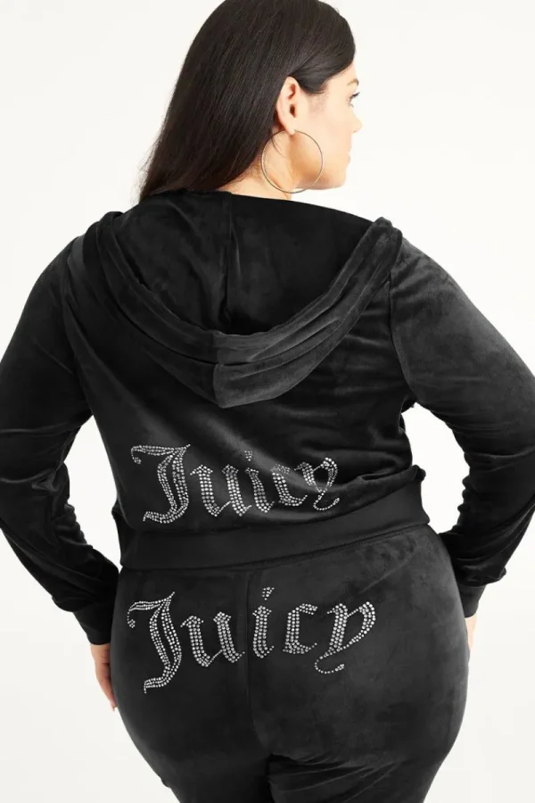 Kvinnor Juicy Couture Plus-Size Og Big Bling Velour Hoodie