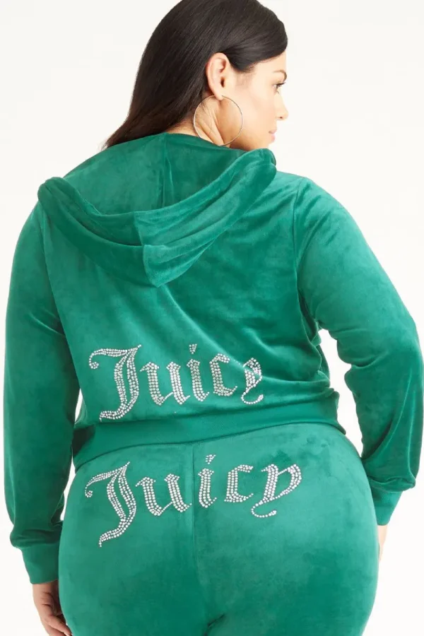 Kvinnor Juicy Couture Plus-Size Og Big Bling Velour Hoodie