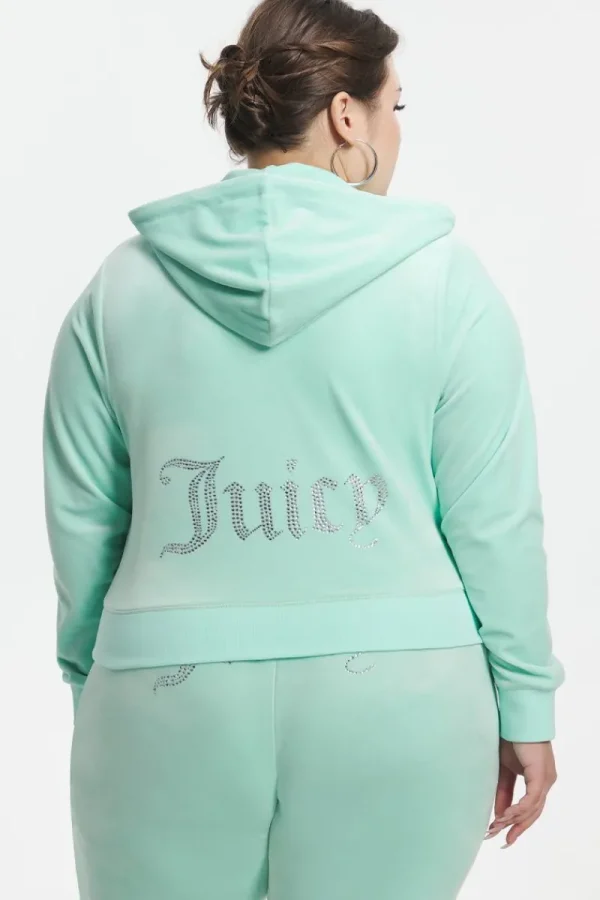 Kvinnor Juicy Couture Plus-Size Og Big Bling Velour Hoodie