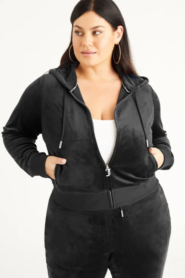 Kvinnor Juicy Couture Plus-Size Og Big Bling Velour Hoodie