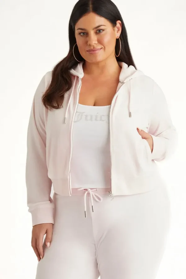 Kvinnor Juicy Couture Plus-Size Og Big Bling Velour Hoodie