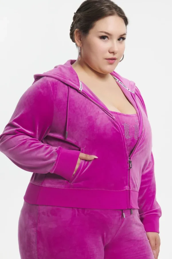 Kvinnor Juicy Couture Plus-Size Og Big Bling Velour Hoodie