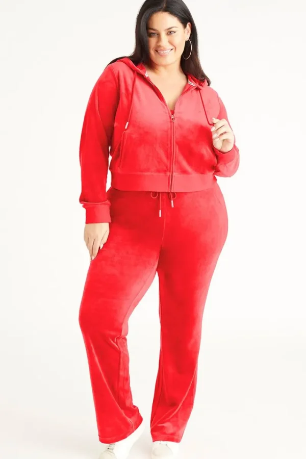 Kvinnor Juicy Couture Plus-Size Og Big Bling Velour Hoodie