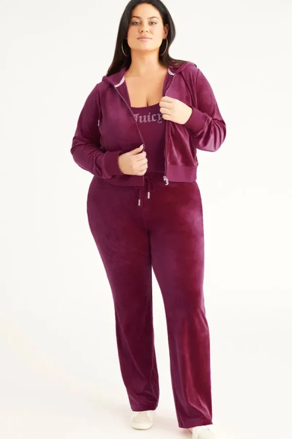 Kvinnor Juicy Couture Plus-Size Og Big Bling Velour Träningsbyxor