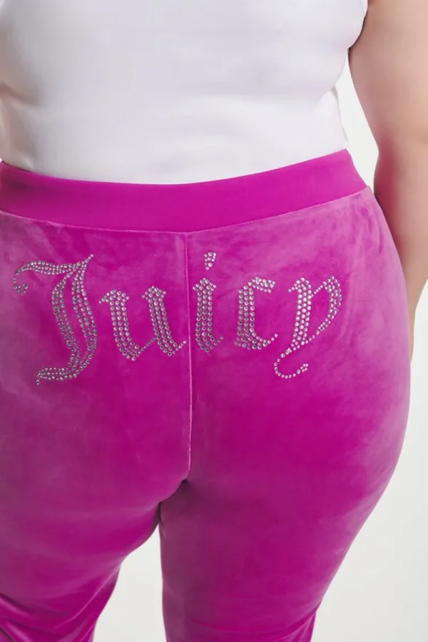 Kvinnor Juicy Couture Plus-Size Og Big Bling Velour Träningsbyxor