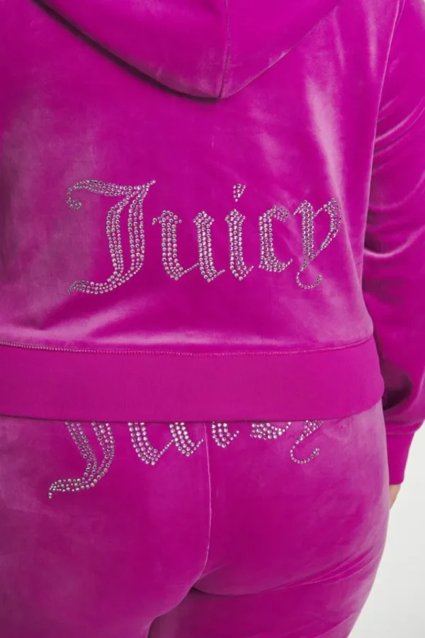 Kvinnor Juicy Couture Plus-Size Og Big Bling Velour Hoodie