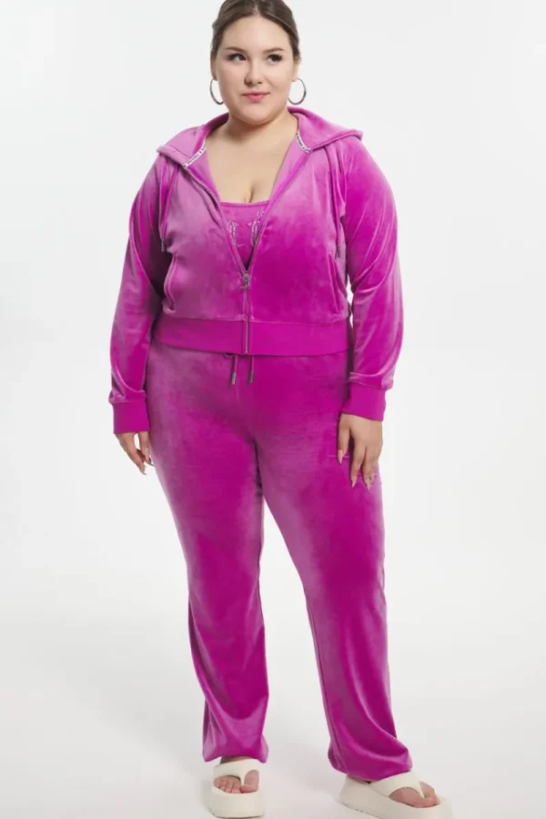 Kvinnor Juicy Couture Plus-Size Og Big Bling Velour Hoodie