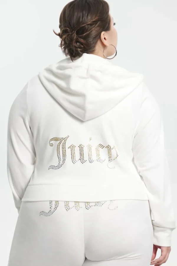 Kvinnor Juicy Couture Plus-Size Ombre Big Bling Velour Hoodie