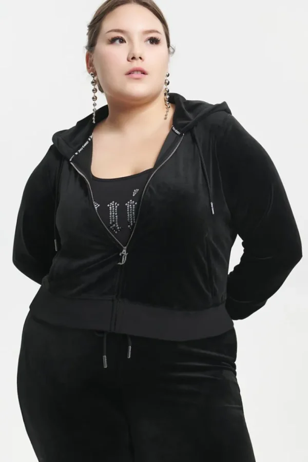 Kvinnor Juicy Couture Plus-Size Ombre Big Bling Velour Hoodie