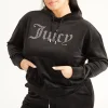 Kvinnor Juicy Couture Plus-Size Oversized Bling Big Velour Hoodie