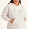 Kvinnor Juicy Couture Plus-Size Oversized Bling Big Velour Hoodie