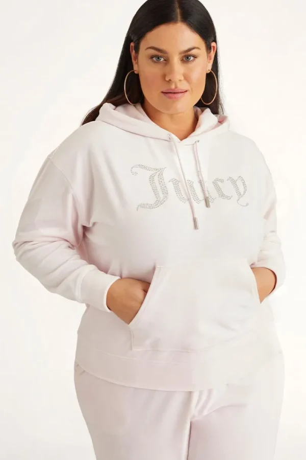 Kvinnor Juicy Couture Plus-Size Oversized Bling Big Velour Hoodie