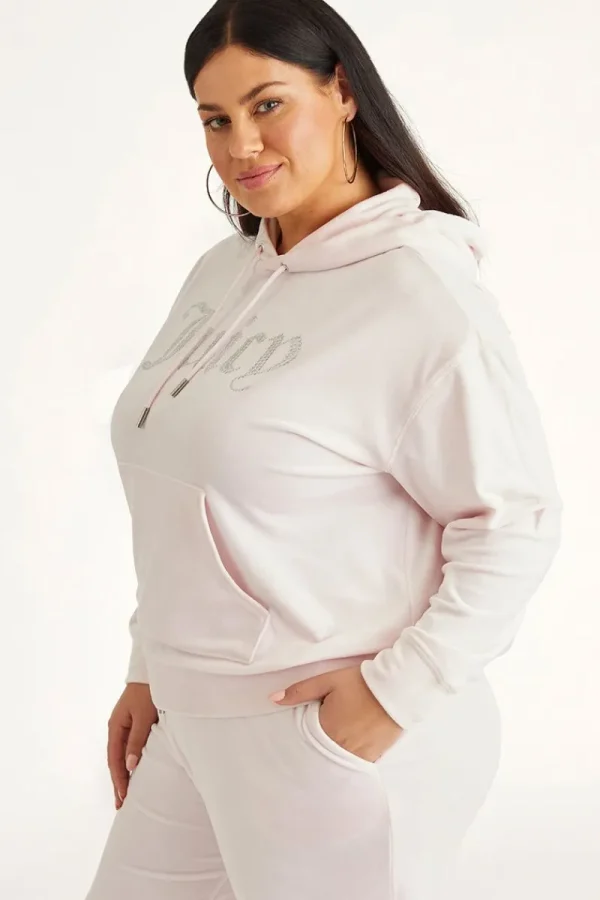 Kvinnor Juicy Couture Plus-Size Oversized Bling Big Velour Hoodie