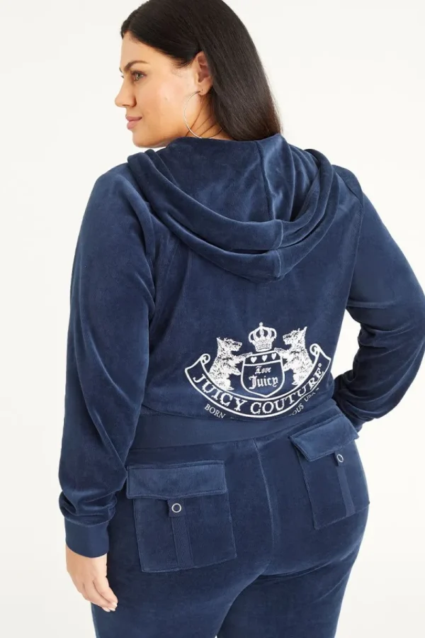 Kvinnor Juicy Couture Plus-Size Scottie Cotton Velour Hoodie