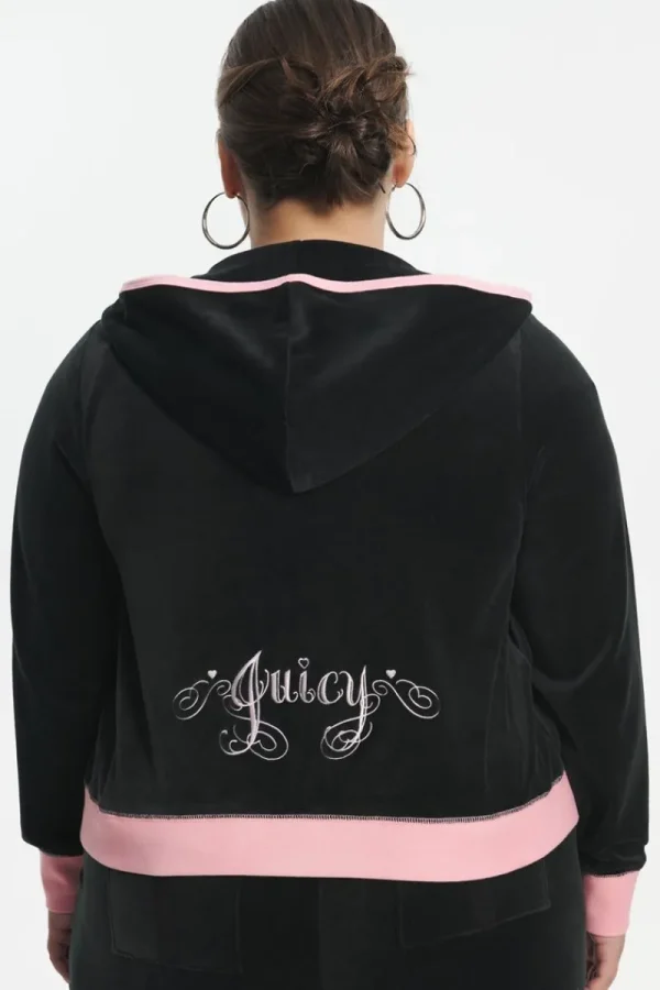 Kvinnor Juicy Couture Plus-Size Sweetheart Cotton Velour Hoodie