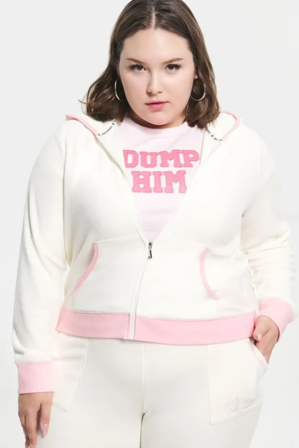 Kvinnor Juicy Couture Plus-Size Sweetheart Cotton Velour Hoodie