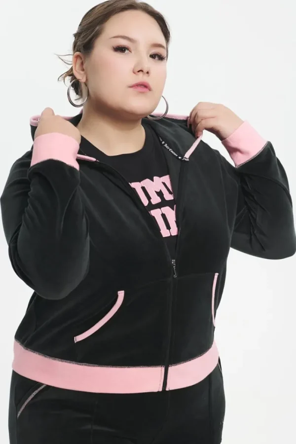 Kvinnor Juicy Couture Plus-Size Sweetheart Cotton Velour Hoodie