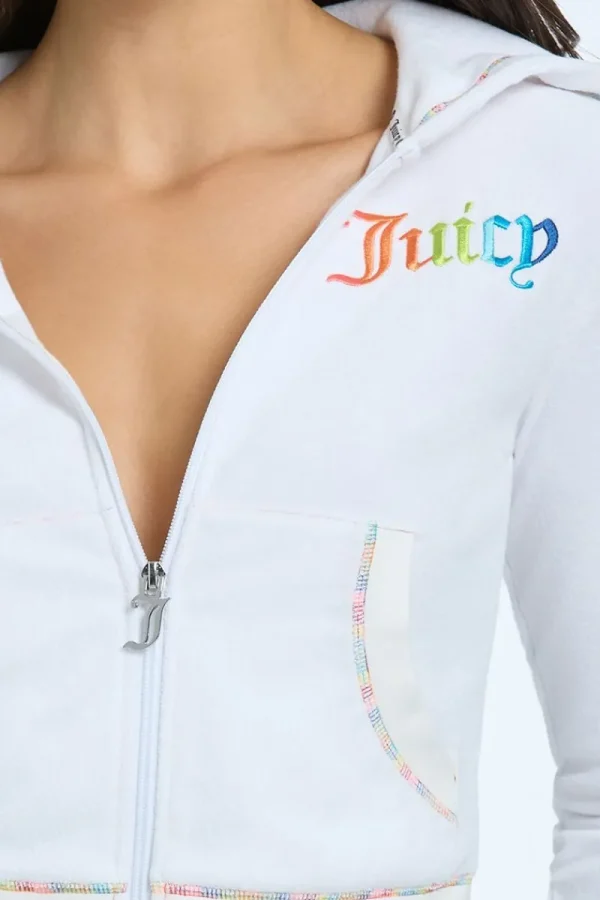 Kvinnor Juicy Couture Rainbow Towel Terry Zip-Up Hoodie