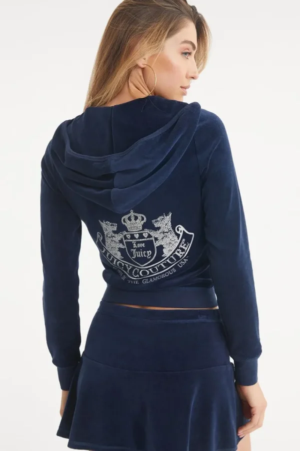 Kvinnor Juicy Couture Scottie Cotton Velour Hoodie