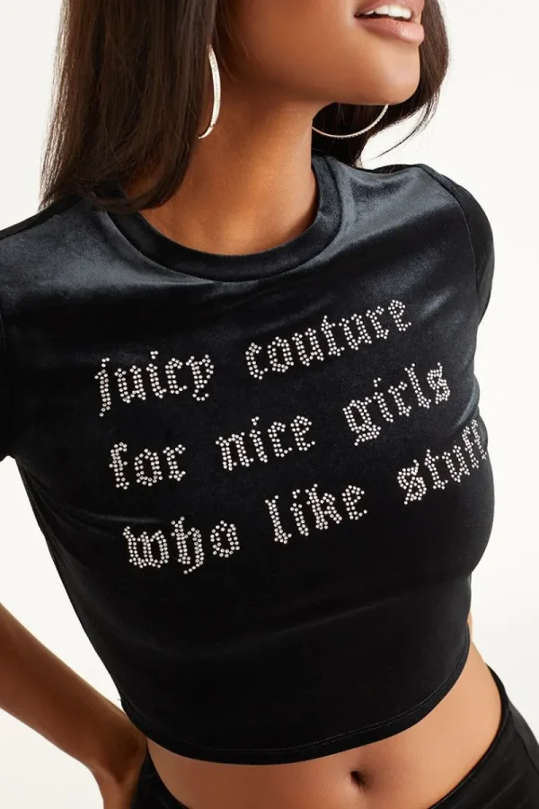 Kvinnor Juicy Couture Snygg Flicka Velour Baby Tee
