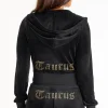 Kvinnor Juicy Couture Taurus Big Bling Velour Hoodie