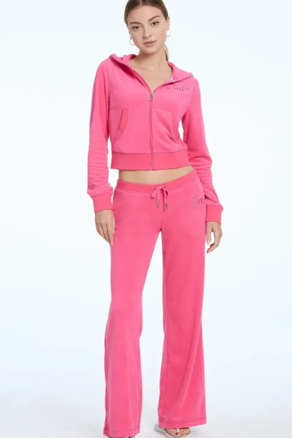 Kvinnor Juicy Couture Tonal Towel Terry Zip-Up Hoodie