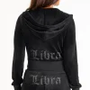 Kvinnor Juicy Couture Vagen Big Bling Velour Hoodie