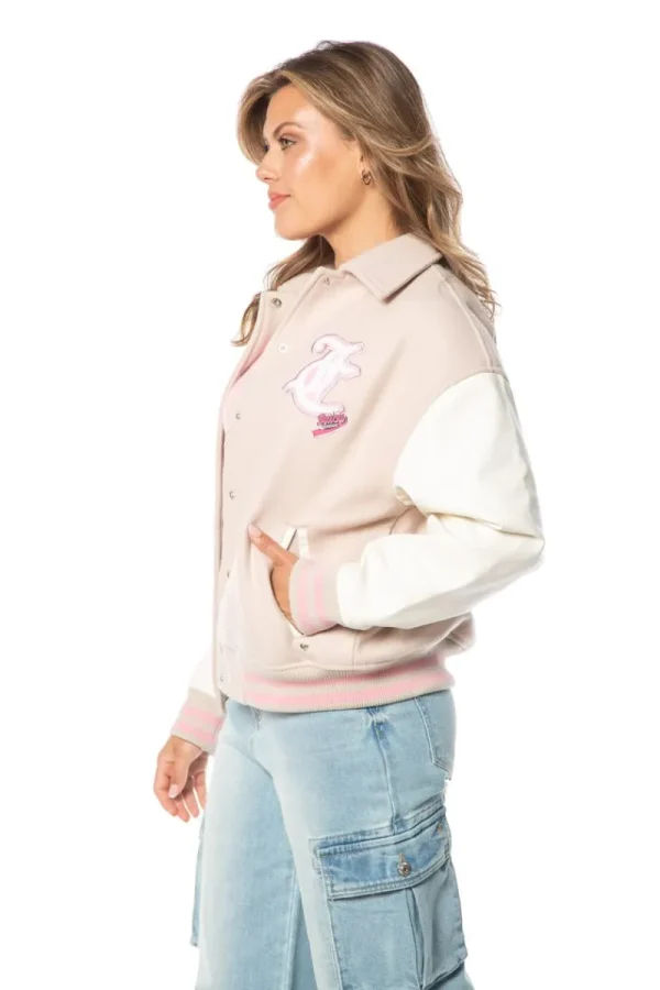 Kvinnor Juicy Couture Varsity-Jacka Med Konvertibla Krage