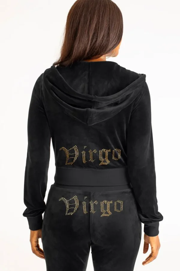 Kvinnor Juicy Couture Virgo Big Bling Velour Hoodie