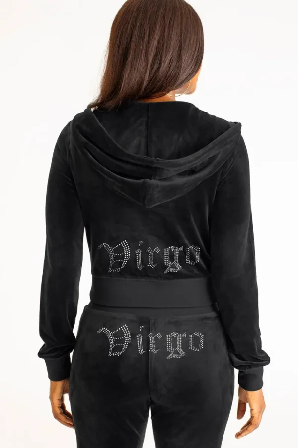 Kvinnor Juicy Couture Virgo Big Bling Velour Hoodie